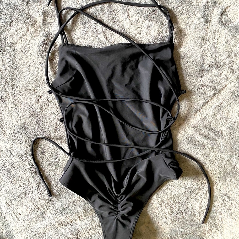 Lace Up Back Bodysuit Pole Dance Wear